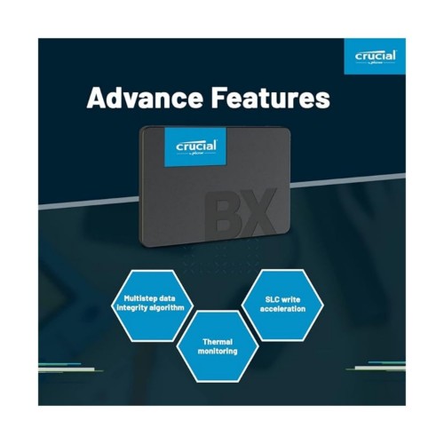 Crucial CT500BX500SSD1 internal solid state drive 500 GB 2.5" Serial ATA III 3D NAND