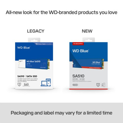 Western Digital Blue WD ™ SA510 SATA SSD M.2 2280 POWERED BY SANDISK 2 TB