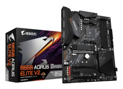 GIGABYTE B550 AORUS ELITE V2 Motherboard - AMD Ryzen 5000 CPUs, 12+2 Phases VRM, up to 4733MHz DDR4, 1xPCIe 4.0 + 1xPCIe 3.0 M.2, 2.5GbE LAN, USB 3.2 Gen 2