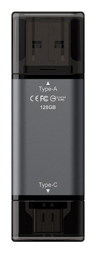 Team Group X1 USB 3.2 Gen1 USB flash drive 128 GB USB Type-A / USB Type-C 3.2 Gen 1 (3.1 Gen 1) Black, Grey