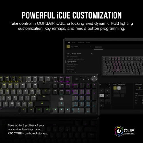 Corsair K70 CORE RGB keyboard Gaming USB QWERTY UK International Grey