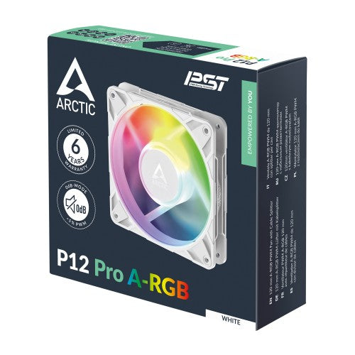 ARCTIC Freezer P12 Pro A-RGB (White) - 120 mm A-RGB PWM Fan with Cable Splitter