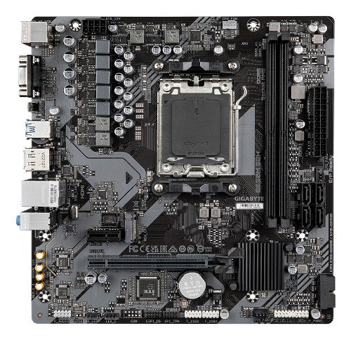 GIGABYTE B650M S2H Motherboard - AMD Ryzen 9000 Series CPUs, 5+2+2 Phases VRM, up to 6400MHz DDR5 (OC), 1xPCIe 4.0 M.2, GbE LAN, USB 3.2 Gen 1