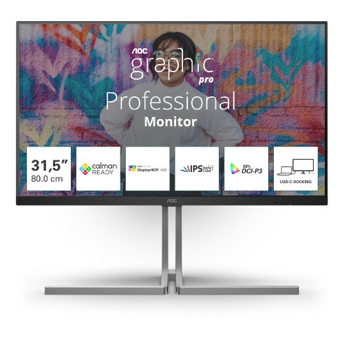 AOC U3 U32U3CV computer monitor 80 cm (31.5") 3840 x 2160 pixels 4K Ultra HD LCD Black