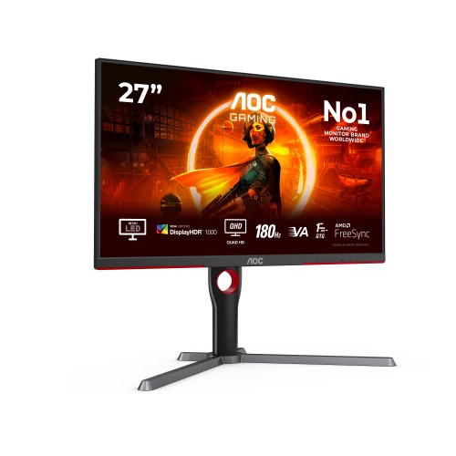 AOC G3 Q27G3XMN/BK computer monitor 68.6 cm (27") 2560 x 1440 pixels 2K Ultra HD LED Black, Red