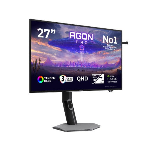 AOC AGON PRO AGP277QKDC computer monitor 67.3 cm (26.5") 2560 x 1440 pixels Quad HD OLED Grey
