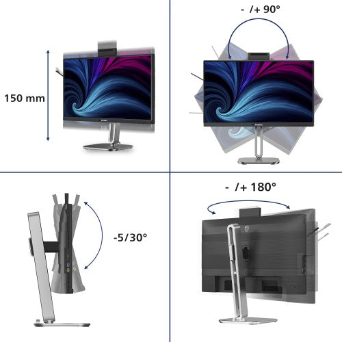 Philips 4000 series 24B2U4301H/00 computer monitor 60.5 cm (23.8") 1920 x 1080 pixels Full HD LCD Grey