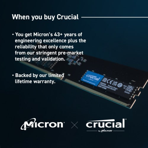 Crucial CT16G56C46U5T memory module 16 GB 1 x 16 GB DDR5 288-pin DIMM ECC