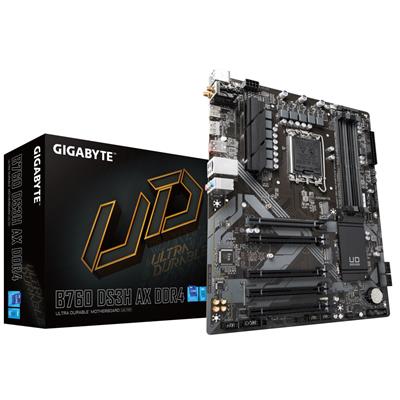 GIGABYTE B760 DS3H AX DDR4 Motherboard - Supports Intel Core 14th CPUs, 8+2+1 Phases Digital VRM, up to 5333MHz DDR4 (OC), 2xPCIe 4.0 M.2, Wi-Fi 6E, GbE LAN, USB 3.2 Gen 2