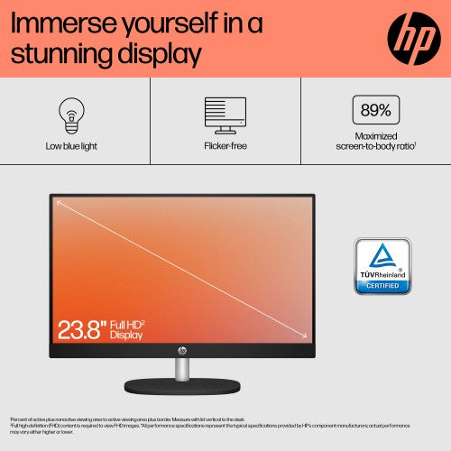 HP All-in-One 24-cr0003na AMD Ryzen™ 5 7520U 60.5 cm (23.8") 1920 x 1080 pixels All-in-One PC 8 GB LPDDR5-SDRAM 512 GB SSD Windows 11 Home Wi-Fi 6 (802.11ax) White
