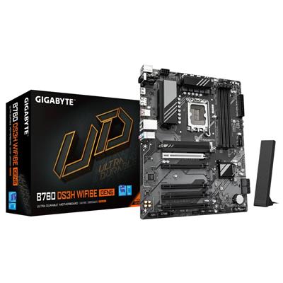 GIGABYTE B760 DS3H WIFI6E GEN5 Motherboard - Supports Intel Core 14th Gen CPUs, 8+2+1 Phases Digital VRM, up to 5600MHz DDR5, 2xPCIe 4.0 M.2, Wi-Fi 6E, 1GbE LAN, USB 3.2 Gen 2x2