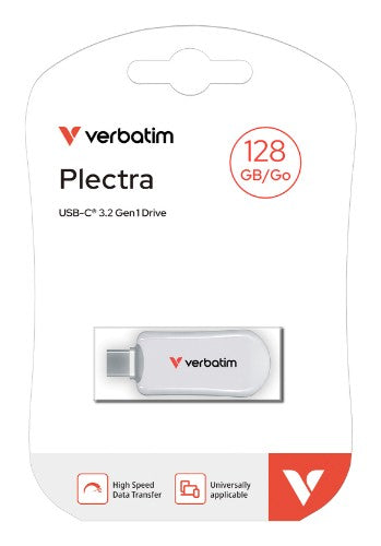 Verbatim Plectra USB-C Flash Drive White 128GB