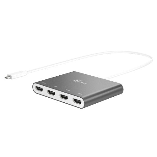 j5create JCA366-N USB-C™ to 4-Port HDMI™ Multi-Monitor Adapter, Silver