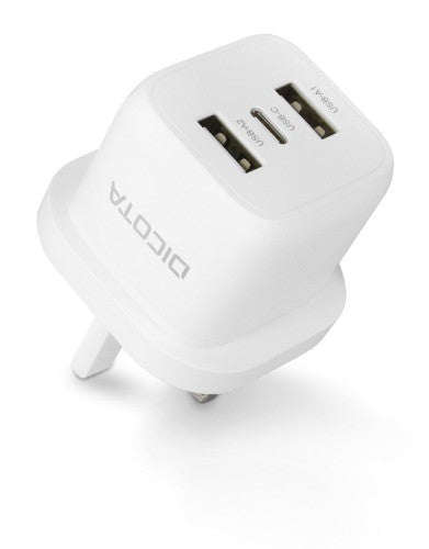 DICOTA D32070 mobile device charger Laptop, Smartphone White AC Fast charging Indoor