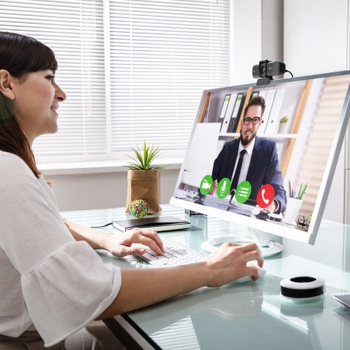 j5create JVU430 USB 4K Ultra HD Webcam, 3840 x 2160 Video Capture Resolution, Black and Silver