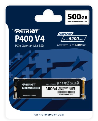 Patriot Memory P400 V4 500 GB M.2 PCI Express 4.0 NVMe