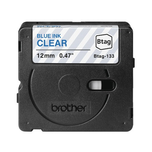 Brother BTAG-133 DirectLabel-etikettes blue on Transparent 12mm x 4m for Brother Btag 12mm