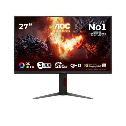 AOC G4 Q27G4ZD computer monitor 67.3 cm (26.5") 2560 x 1440 pixels Quad HD QD-OLED Black, Red