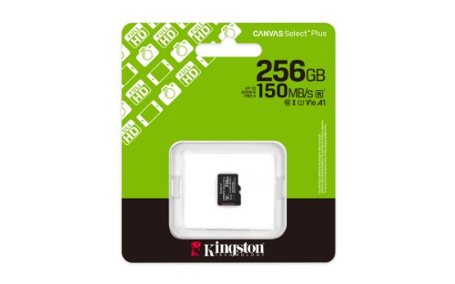 Kingston Technology 256GB micSDXC Canvas Select Plus Gen3 150R A1 Single Pack w/o ADP