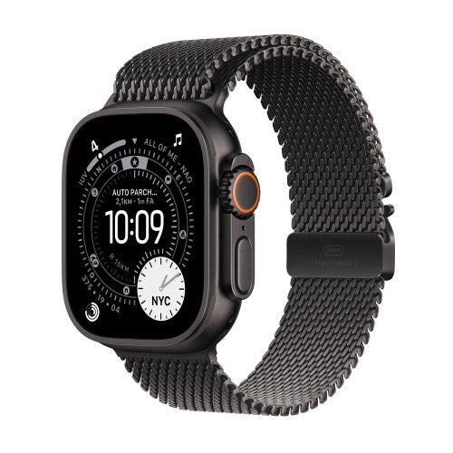 Apple Watch Ultra 3 GPS + Cellular 49mm Black Titanium Case with Black Titanium Milanese Loop - Medium