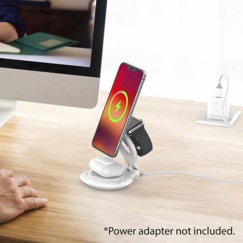 j5create Qi2 3-in-1 Magnetic Foldable Wireless Charging Station