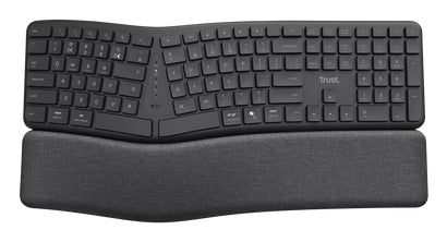 Trust Keyra Ergonomic multidevice wireless keyboard - Black