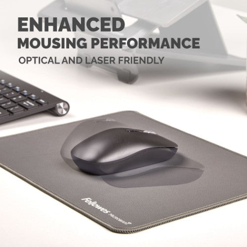 Fellowes Breyta XL Mouse Mat with Non-Slip Base XL Mouse Pad with Antibacterial Protection Grey