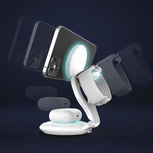 j5create Qi2 3-in-1 Magnetic Foldable Wireless Charging Station