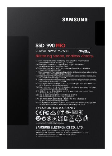 Samsung 990 PRO 1 TB M.2 PCI Express 4.0 NVMe V-NAND MLC