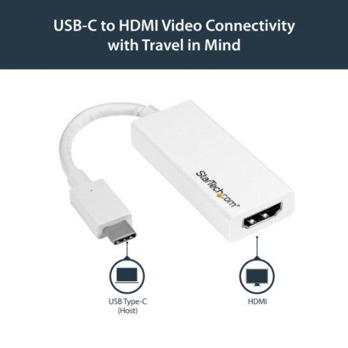 StarTech.com USB-C to HDMI Adapter with 4K 30Hz - White