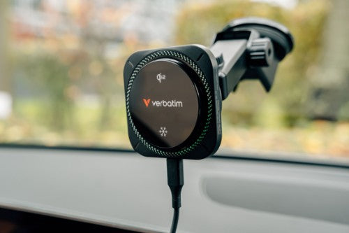 Verbatim Charge 'n' Drive Qi2 Magnetic Wireless Car Charger RGB