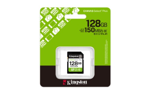 Kingston Technology 128GB SDXC Canvas Select Plus Gen3 150MB/s C10 UHS-I U1 V10