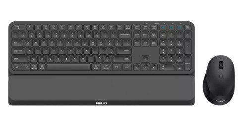 Philips 6000 series SPT6607B/26 keyboard Mouse included Universal RF Wireless + Bluetooth QWERTZ German Black