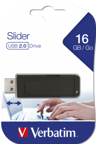 Verbatim Slider - USB Drive 16 GB - Black