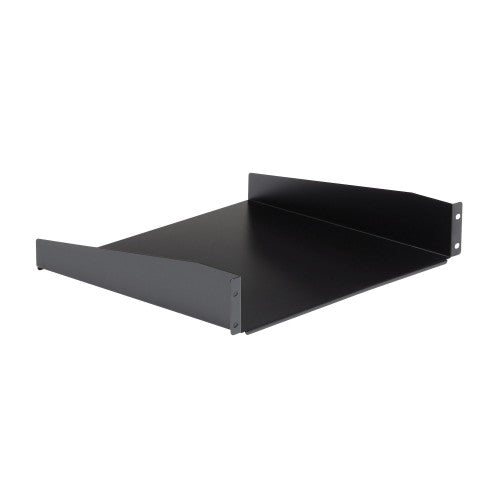 StarTech.com 2U Server Rack Shelf - Universal Rack Mount Cantilever Shelf for 19" Network Equipment Rack & Cabinet - Heavy Duty Steel – Weight Capacity 44lb/20kg - 16" Deep Tray, Black