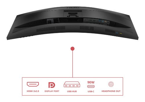AOC E4 CU34E4CV computer monitor 86.4 cm (34") 3440 x 1440 pixels UltraWide Quad HD LCD Black