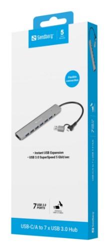 Sandberg USB-C/A to 7 x USB 3.0 Hub