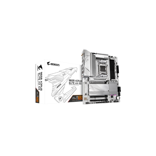 GIGABYTE B650 AORUS ELITE AX ICE Motherboard - Supports AMD Ryzen 9000 CPUs, 12+2+2 Phases Digital VRM, up to 8000MHz DDR5 (OC), 1xPCIe 5.0 + 2xPCIe 4.0 M.2, Wi-Fi 6E, 2.5GbE LAN, USB 3.2 Gen 2x2