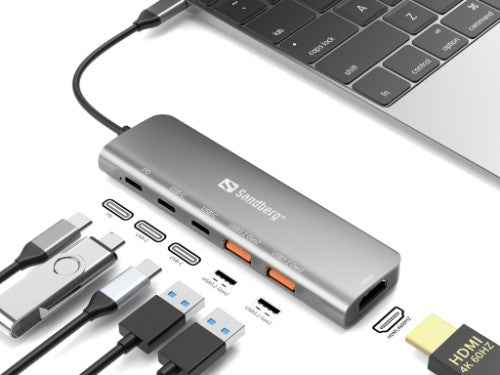 Sandberg USB-C Dock HDMI + 2xUSB-A + 2xUSB-C + PD100W