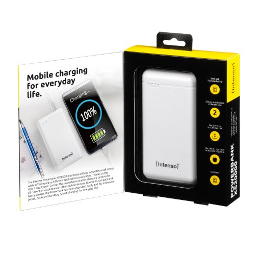 Intenso XS20000 Powerbank Zusatzakku LiPo 20000 mAh 7313552 Lithium Polymer (LiPo) White