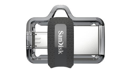 SanDisk Ultra Dual m3.0 USB flash drive 32 GB USB Type-A / Micro-USB 3.2 Gen 1 (3.1 Gen 1) Black, Silver, Transparent