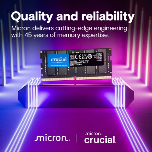 Crucial CT16G64C52CS5 memory module 16 GB 1 x 16 GB DDR5 6400 MT/s 262-pin SO-DIMM