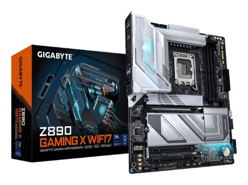 GIGABYTE Z890 GAMING X WIFI7 Motherboard - Supports Intel Core Ultra (Series 2) CPUs, 16+1+2 phases VRM, up to 8800MHz DDR5 (OC), 1xPCIe 5.0 + 3xPCIe 4.0, Wi-Fi 7, 2.5GbE LAN, USB 4