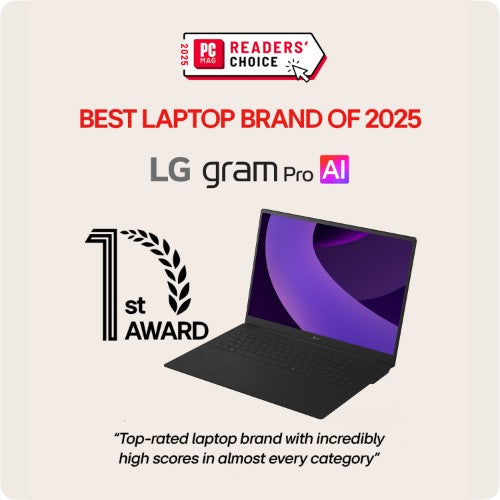 LG Gram Pro 17Z90TR-E 17" Hybrid AI Laptop - Intel® Core™ Ultra 7 255H, NVIDIA GeForce RTX5050 GPU, 1TB SSD, 32 GB RAM - Black - [2025]