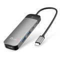 j5create JCD3002 USB-C® 4K60 Hub with PD and Screen-Off Control, Black/Grey