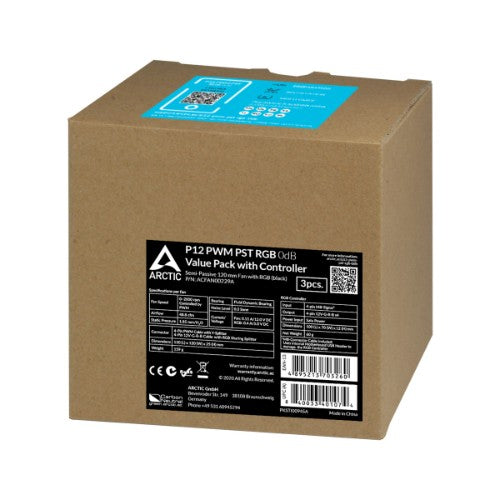 ARCTIC P12 PWM PST RGB 0dB - Semi-Passive 120 Fan with Analog RGB