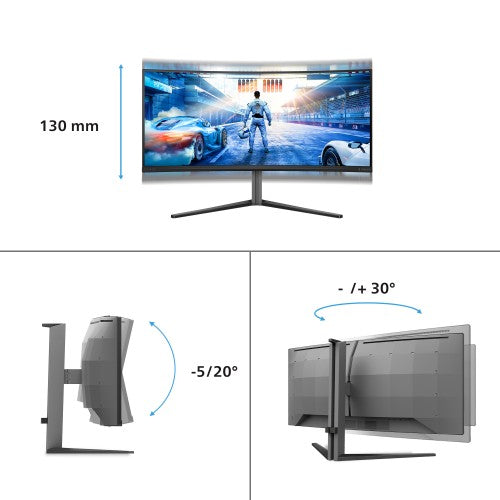 Philips Evnia 6000 34M2C6500/00 computer monitor 86.4 cm (34") 3440 x 1440 pixels Wide Quad HD QD-OLED Grey