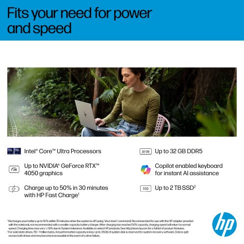 HP OmniBook 7 AI 16-ay0003na Intel Core Ultra 5 225H Laptop 40.6 cm (16") 2K 16 GB DDR5-SDRAM 1 TB SSD Wi-Fi 6E (802.11ax) Windows 11 Home AI PC Silver