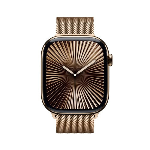Apple Watch Series 10 GPS + Cellular 46mm Gold Titanium Case with Gold Milanese Loop - M/L
