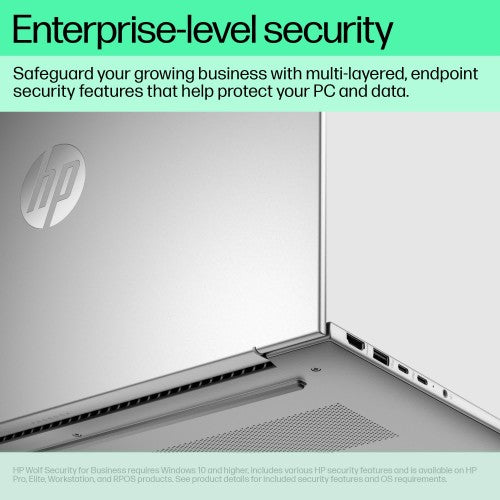 HP ProBook 460 G11 Wolf Pro Security Edition Intel Core Ultra 7 155U Laptop 40.6 cm (16") WUXGA 32 GB DDR5-SDRAM 512 GB SSD Wi-Fi 6E (802.11ax) Windows 11 Pro AI PC Silver